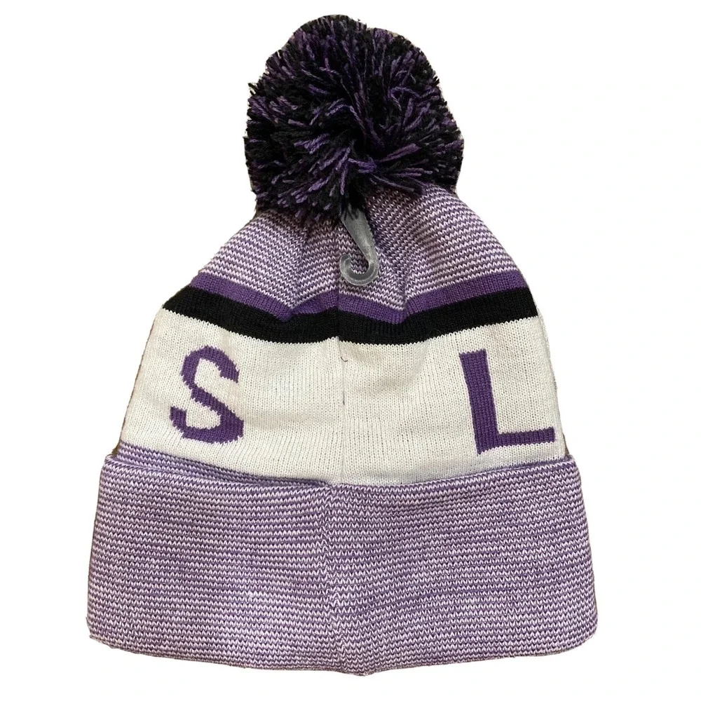 Ultra Game NBA Los Angeles Lakers Knit Pom Beanie Hat Purple OSFM NWT